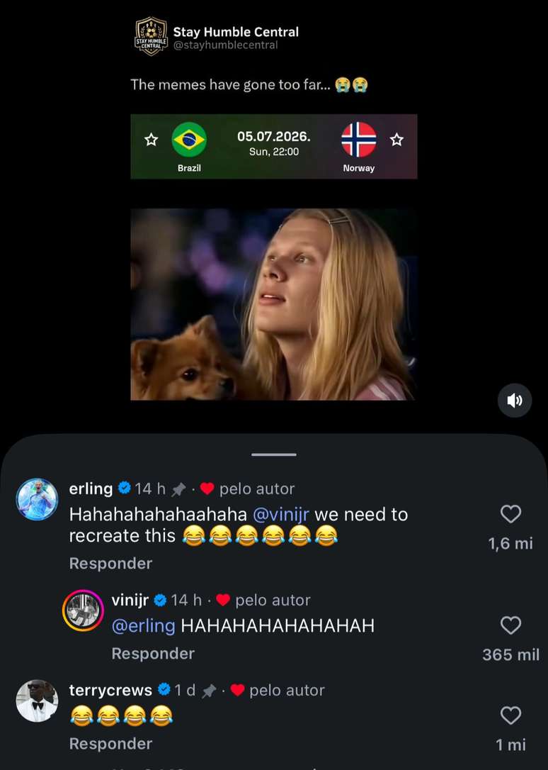 Vanessa da Mata critica meme viral com Vini Jr. e Haaland baseado em "As Branquelas"