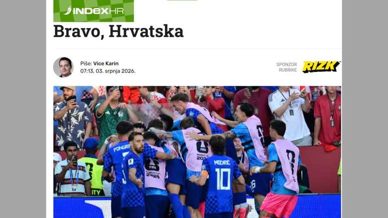 "Bravo, Cro&aacute;cia" - cr&ocirc;nica do Index, da Cro&aacute;cia