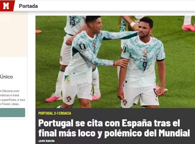 Jornal Marca fala sobre a classifica&ccedil;&atilde;o portuguesa