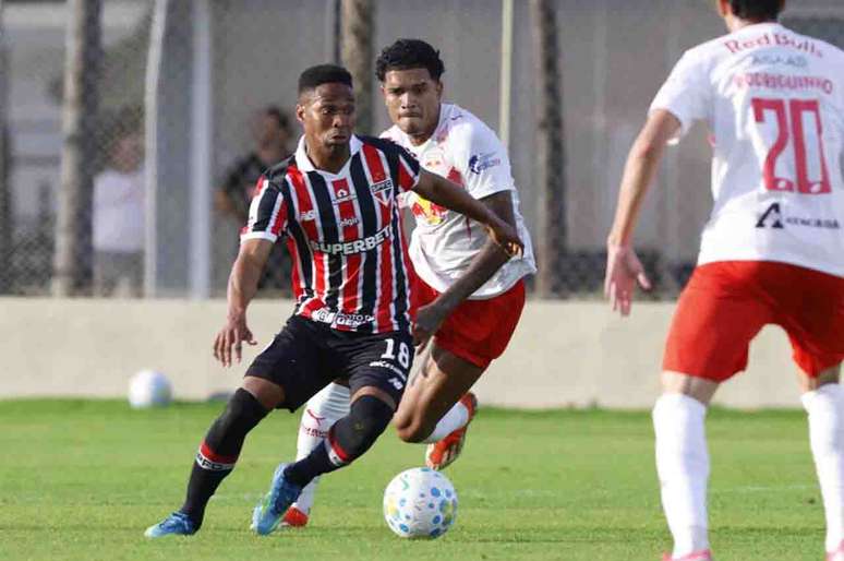 S&atilde;o Paulo luta, mas n&atilde;o sai do zero em jogo-treino como Bragantino. Rubens Chiri / Perspectiva