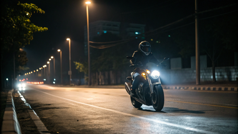 Motoristas n&atilde;o conseguem ver moto no escuro e isso causa colis&otilde;es graves