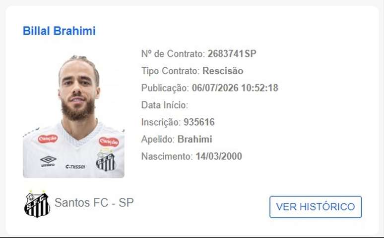 Rescis&atilde;o de Brahimi saiu no BID da CBF &ndash;