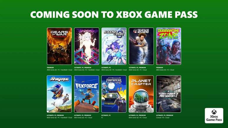 Jogos que chegam ao Game Pass em julho de 2026 