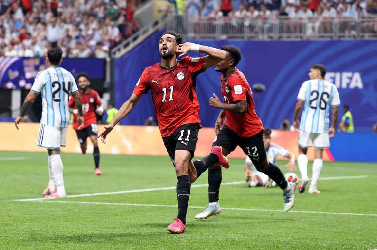 Zico marcou para o Egito sobre a Argentina &ndash; Foto Buda Mendes/Getty Images