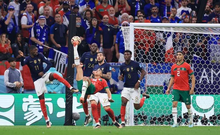 Fran&ccedil;a e Marrocos duelaram na semifinal da Copa de 2022 &ndash; Divulga&ccedil;&atilde;o / MRMF