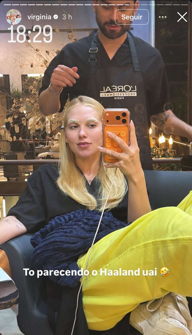 Virginia  brinca em ida ao sal&atilde;o de beleza