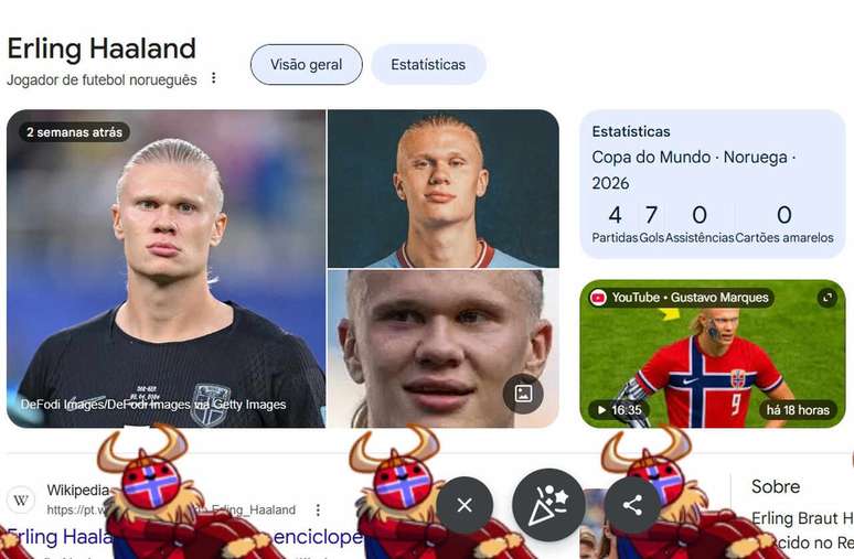 Google presta homenagem a Haaland com remada viking &ndash; Reprodu&ccedil;&atilde;o