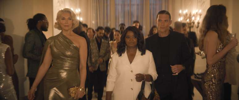 Hannah Waddingham, Octavia Spencer, and Ed Skrein in Ride or Die &ndash; Courtesy of Prime Video