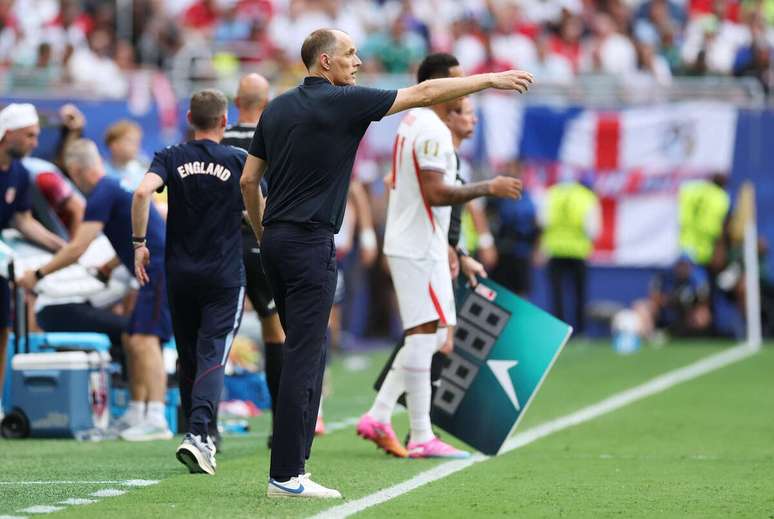 Thomas Tuchel durante a partida entre Inglaterra e Noruega neste s&aacute;bado &ndash;
