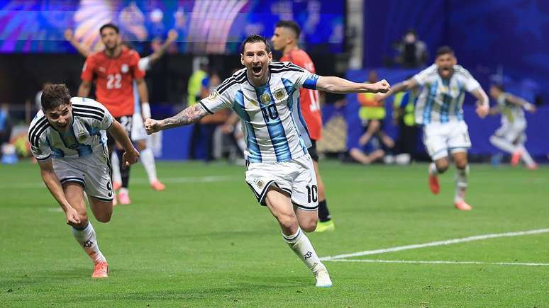 Messi marcou um gol na partida contra o Egito