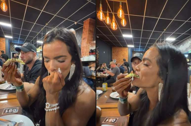 A fisiculturista escolheu pizza para quebrar a dieta da prepara&ccedil;&atilde;o