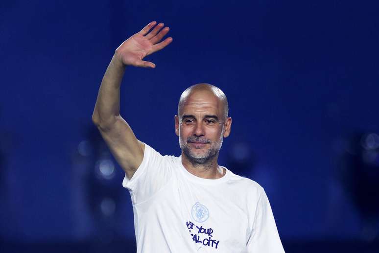 Pep Guardiola em sua despedida do Manchester City &ndash;