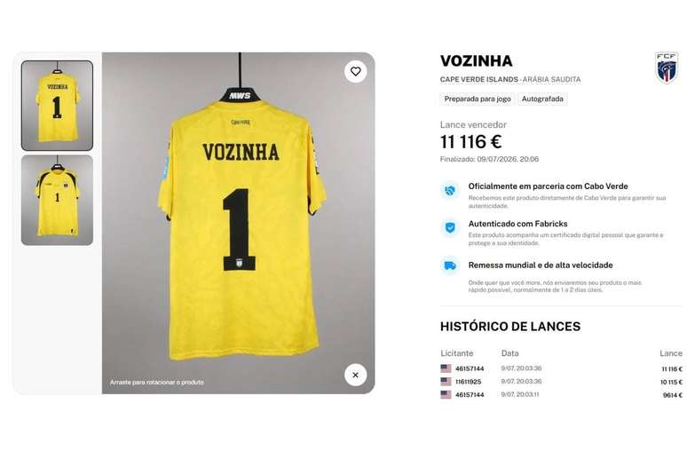 Camisa de Vozinha bateu recorde em site de leil&atilde;o de artigos esportivos &ndash;