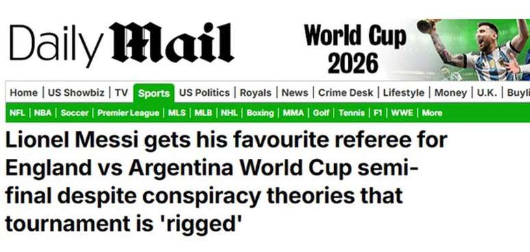 Daily Mail disse que a escolha do &aacute;rbitro foi feita em meio a teorias da conspira&ccedil;&atilde;o de que o torneio &eacute; &lsquo;fraudado&rsquo; &ndash;