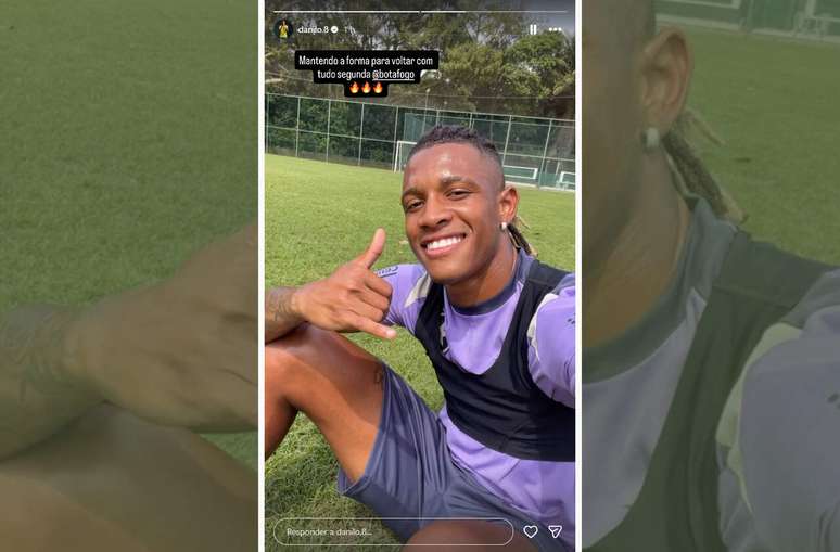 Danilo durante treinamento em suas f&eacute;rias nesta ter&ccedil;a-feira (14) &ndash;