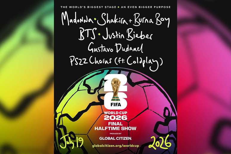 Show do intervalo da final da Copa ter&aacute; a participa&ccedil;&atilde;o de astros da m&uacute;sica &ndash;