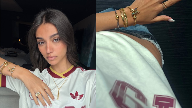 &nbsp;Inés Garc&iacute;a Santos, namorada de Yamal, mostra look para a semifinal da Copa