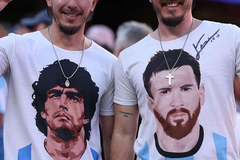 Maradona e Messi s&atilde;o grandes &iacute;dolos na Argentina