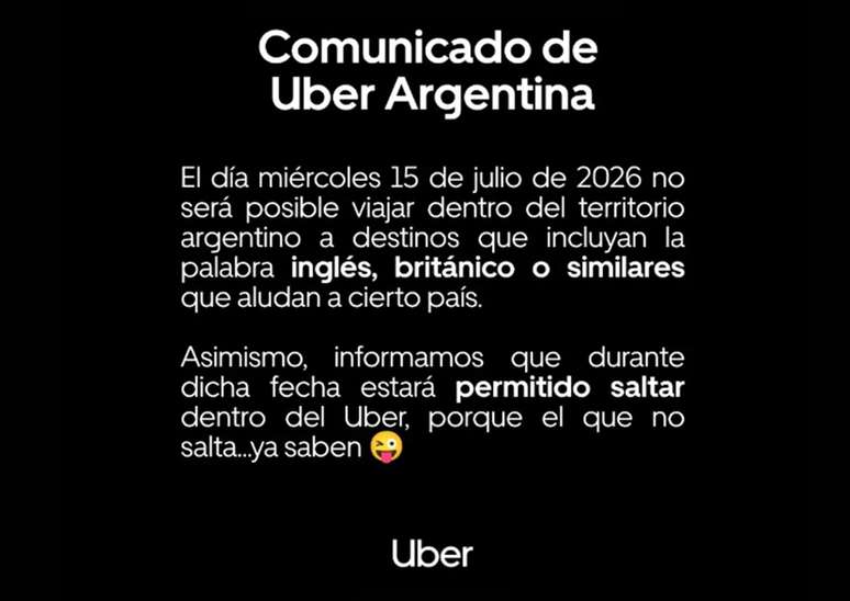 Provoca&ccedil;&atilde;o aos ingleses repercutiu nas redes sociais nesta quinta-feira (15) &ndash;