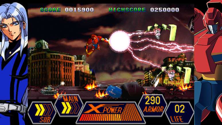 Geppy-X &eacute; um shoot&rsquo;em up horizontal 2D tradicional
