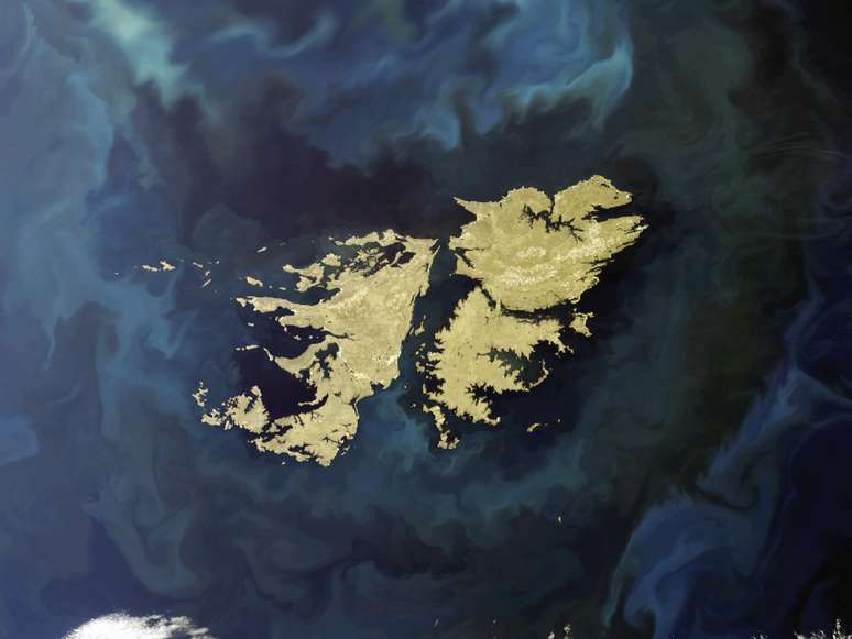 As Ilhas Malvinas, localizadas no Oceano Atl&acirc;ntico Sul
