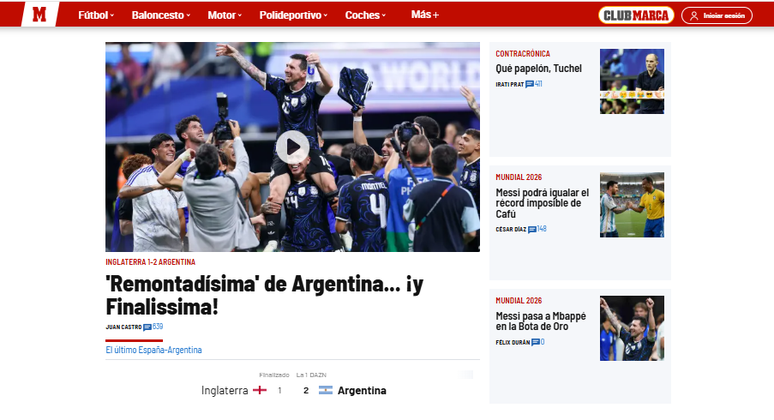 Marca repercute vit&oacute;ria da Argentina sobre a Inglaterra na semifinal da Copa do Mundo