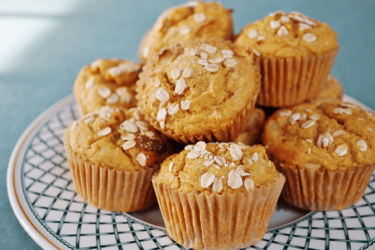 Muffin de aveia e nozes 