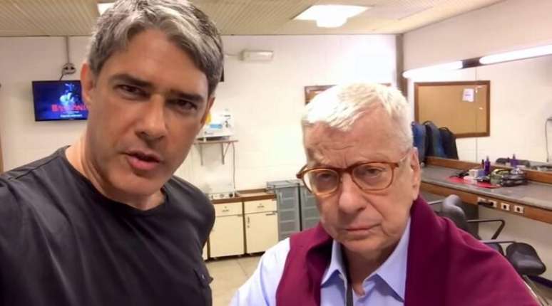 Os jornalistas William Bonner e Renato Machado
