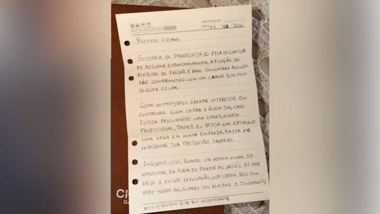 Influenciador escreveu carta ir&ocirc;nica ao morador que o impediu de entrar no pr&eacute;dio