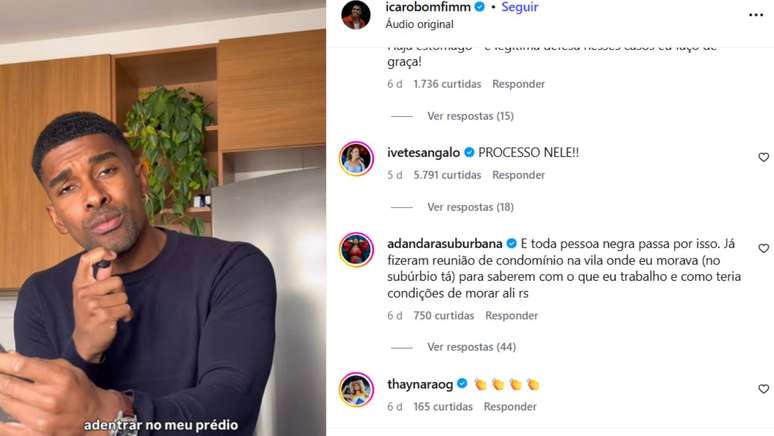 V&iacute;deo nas redes sociais de &Iacute;caro recebeu apoio de famosos como Ivete Sangalo