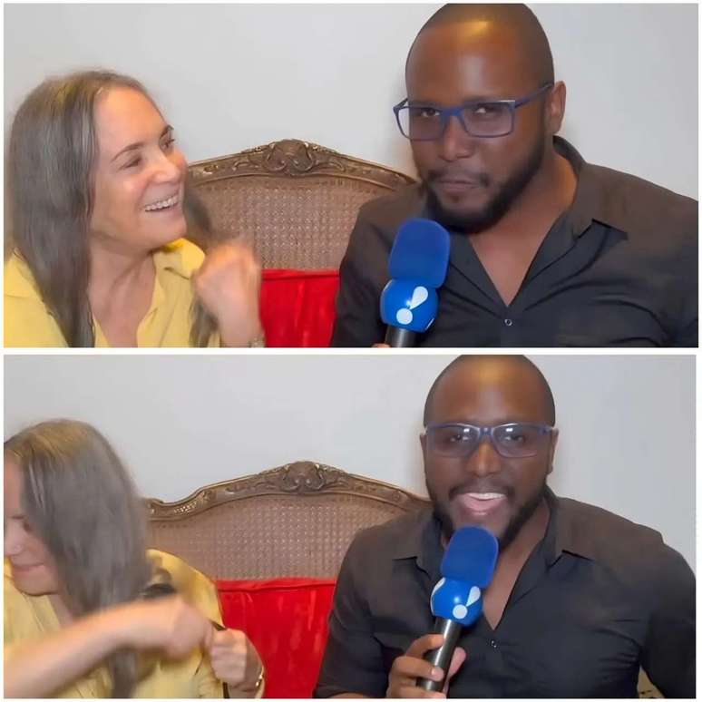 Daniel Nascimento e Regina Duarte no TV Fama -