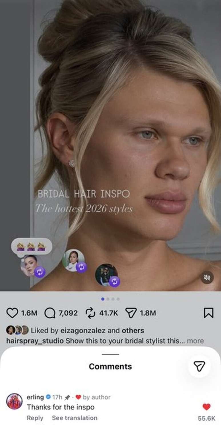 Haaland entrou na brincadeira nas redes sociais &ndash;