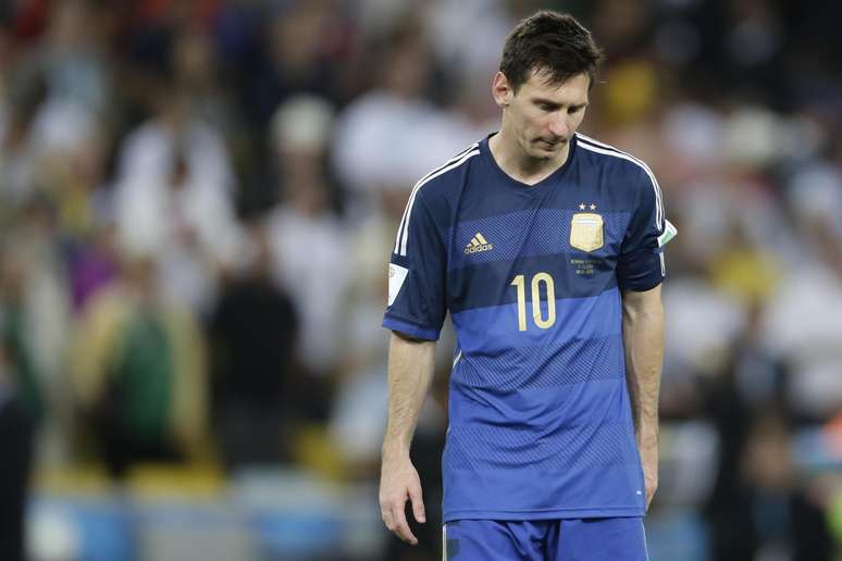 Lionel Messi ap&oacute;s a derrota da Argentina diante da Alemanha na final da Copa do Mundo de 2014, no Brasil