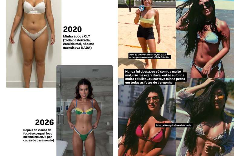 Luana Zucoloto mostra antes e depois
