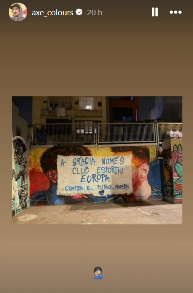 Mural vandalizado em Barcelona