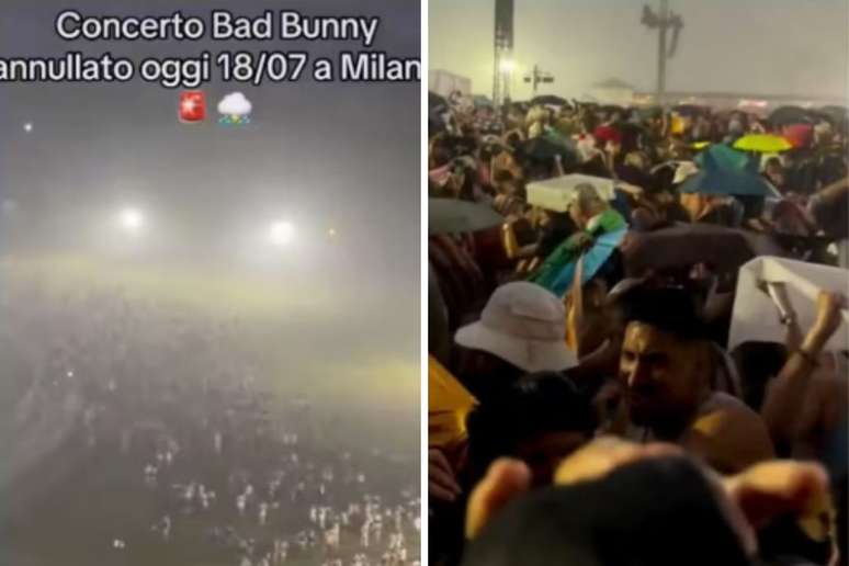 Registros de f&atilde;s fugindo da tempestade