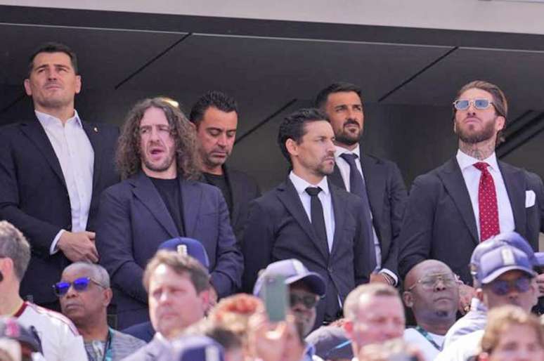 &Iacute;dolos da Espanha prestigiaram a final da Copa do Mundo no MetLife Stadium &ndash;