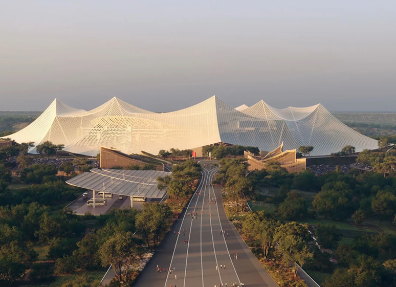 Projeto do Est&aacute;dio Hassand II, que est&aacute; sendo constru&iacute;do em Casablanca, no Marrocos