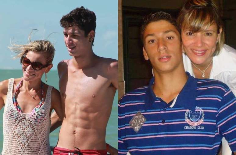 V&acirc;nia de Souza Borges e seu filho, Rafael Borges Amaral