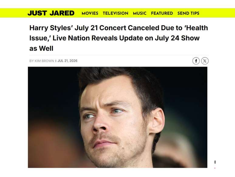 M&iacute;dia internacional repercute show cancelado de Harry Styles em SP
