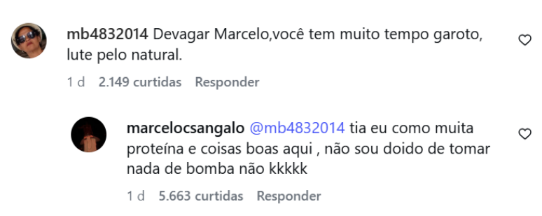 Marcelo Sangalo responde coment&aacute;rio sobre uso de 'bomba'