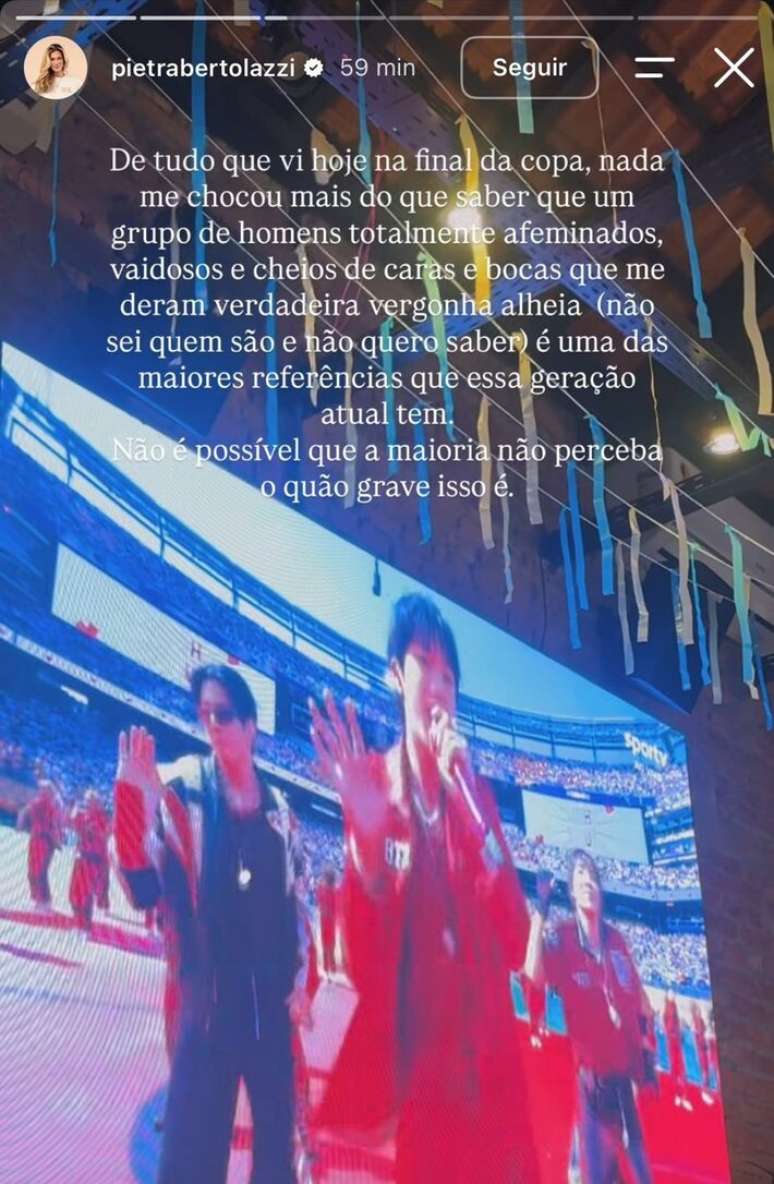 Pietra Bertolazzi chama BTS de &ldquo;afeminados&rdquo; e vira alvo de retalia&ccedil;&otilde;es de f&atilde;s
