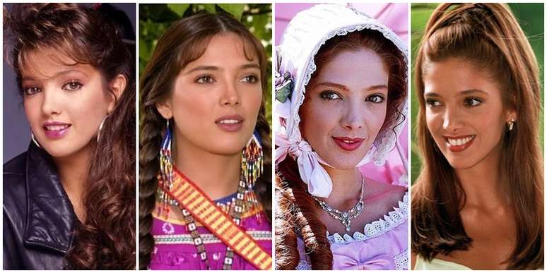 Adela Noriega em alguns dos pap&eacute;is de sucesso na TV: a mocinha por quem o p&uacute;blico adorava torcer