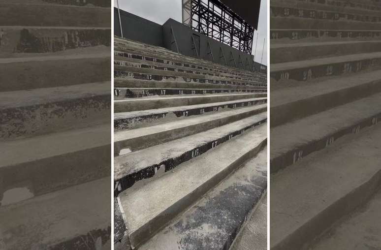 Obras das arquibancadas da Vila Belmiro ainda est&atilde;o inacabadas &ndash;