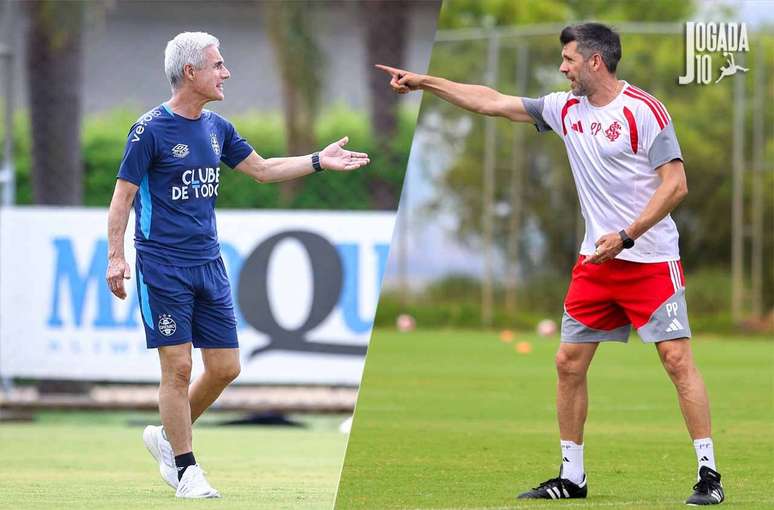 Lu&iacute;s Castro e Paulo Pezzolano ainda ter&atilde;o a outra metade pela frente, mas situa&ccedil;&atilde;o preocupa &ndash; Fotos: Lucas Uebel/Gr&ecirc;mio; Ricardo Duarte/Internacional