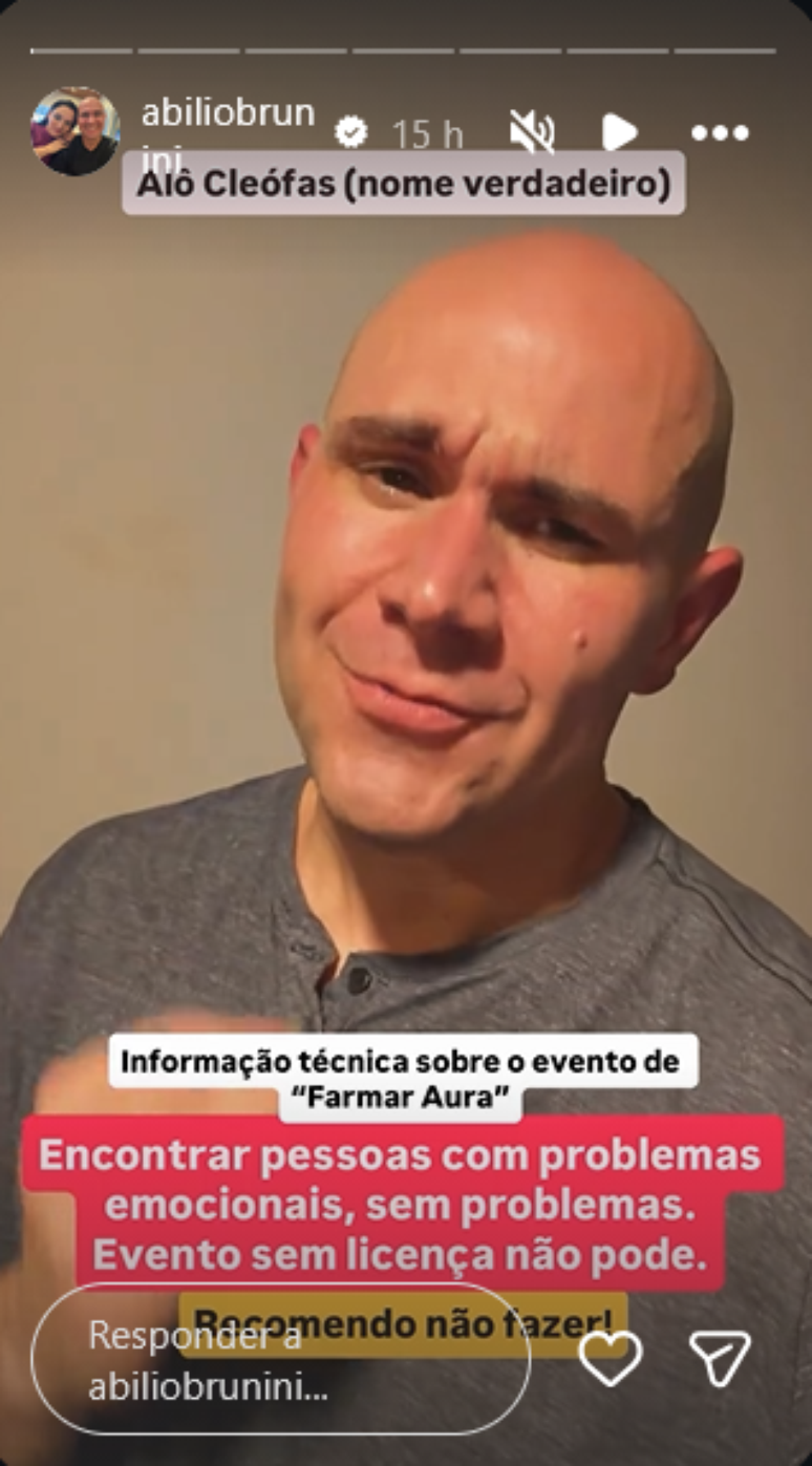 Ab&iacute;lio Brunini (PL), prefeito de Cuiab&aacute; (MT), comentou sobre o caso no Instagram