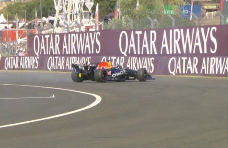 Max Verstappen rodou no final do Q3 na Hungria 