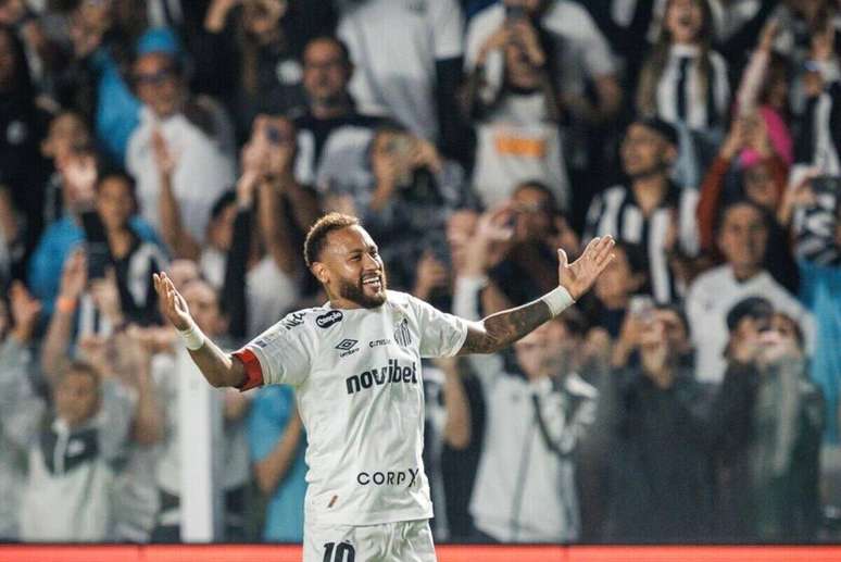 Neymar marcou os dois gols do Santos no empate com a Chapecoense &ndash;