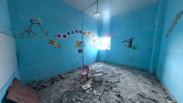 Apenas algumas salas de aula da escola continuam de p&eacute;