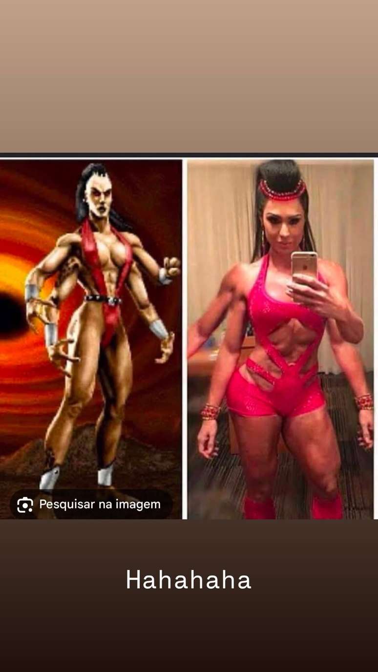 Meme que compara Gracyanne Barbosa a Sheeva